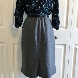 Vintage Grey Wool Skirt